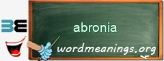 WordMeaning blackboard for abronia